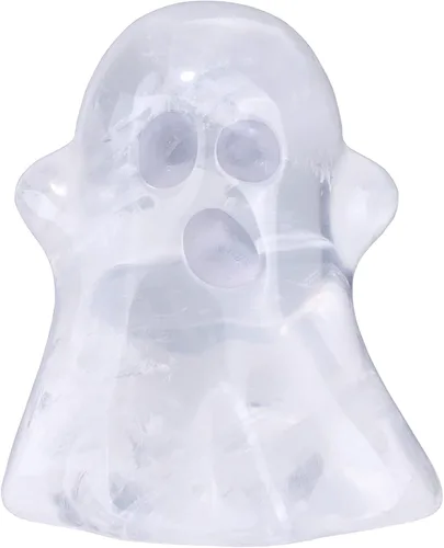 Miniatura 8 de Jovivi Figura decorativa de fantasma de cristal de obsidiana negra de 1.2 pulgadas tallada a mano, piedra curativa Reiki, escultura de estatua