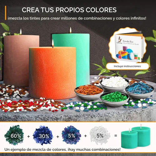 Miniatura 4 de Tinte para cera de vela de soja para hacer velas - 16 chips populares de coloración de tinte para velas - Coloración de cera de vela premium - Chips