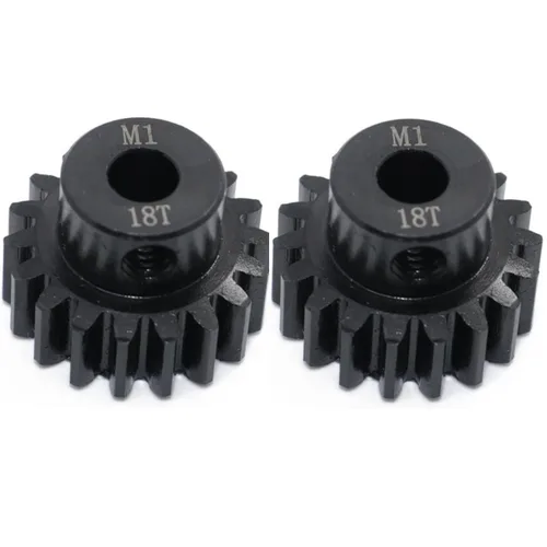 2 piezas de engranaje de motor de acero endurecido 18T M1 (agujero medio de 0.197 in) para 1/5 Traxxas X-MAXX XMAXX 18T Motor Gear 6S 8S 6491 piezas