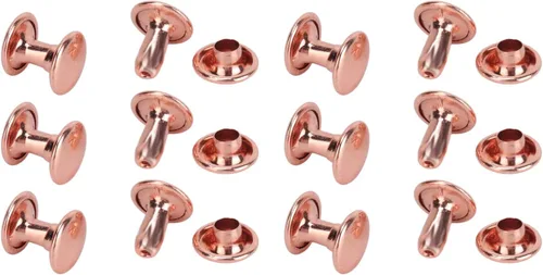 Pssopp 300 juegos de remaches de cuero de oro rosa (0.23 x 0.31 pulgadas, 0.31 x 0.315 pulgadas, 0.315 x 0.315 pulgadas) de metal fuerte para