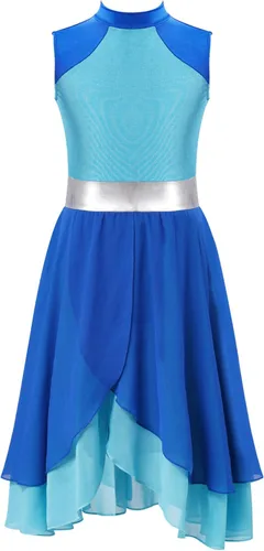 Miniatura 126 de CHICTRY Vestido de baile lírico sin mangas asimétrico para niñas, disfraz de adoración litúrgica contemporánea