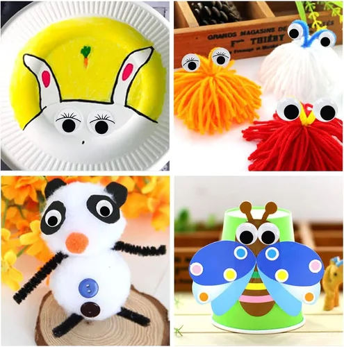 Miniatura 5 de 1210 piezas Googly Wiggle Eyes autoadhesivas, para manualidades, varios tamaños de 0.157 in a 0.984 in para bricolaje ZZYI 1210
