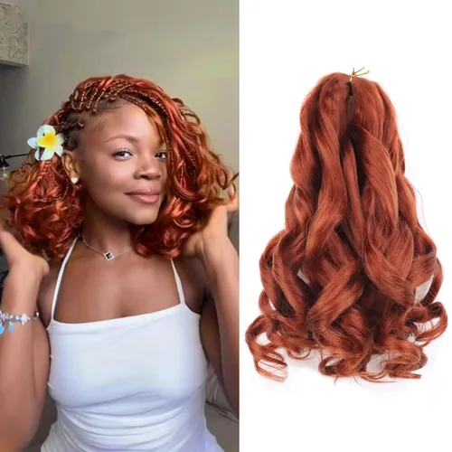 Miniatura 16 de Cabello rizado francés trenzado de 10 pulgadas, color 4, cabello rizado preestirado, 8 paquetes de trenzas de ganchillo de rizo francés para trenzas