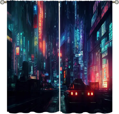 Miniatura 14 de Cortinas de juego Cool Space Galaxy Game Controller Tech Circuit Board Cosmic Rod Pocket Tratamientos de ventana para niños, dormitorio, habitación
