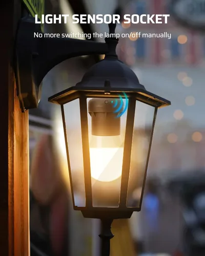 Miniatura 7 de DEWENWILS Enchufe con Sensor de Luz, Enchufe de Sensor de Anochecer a Amanecer, Enchufe de Bombilla para Luminarias, Compatible con Bombillas