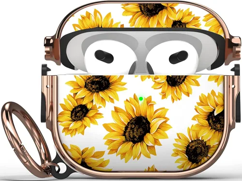 Miniatura 19 de Maxjoy Funda para AirPods 3 con cerradura, bonita funda protectora rígida para AirPod 3 de tercera generación para mujeres y hombres con llavero