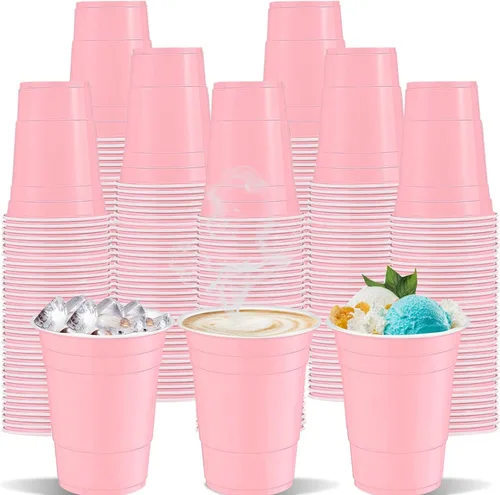 Miniatura 28 de 120 piezas 16 onzas Vasos de plástico amarillos para Acción de Gracias Vasos desechables de plástico amarillos Vasos de fiesta para beber