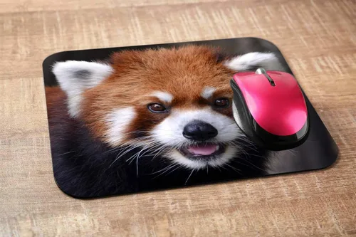 Miniatura 2 de Panda - Alfombrilla de mouse para videojuegos, diseño especial de panda rojo, lindo animal, alfombrilla para mouse para computadora, escritorio