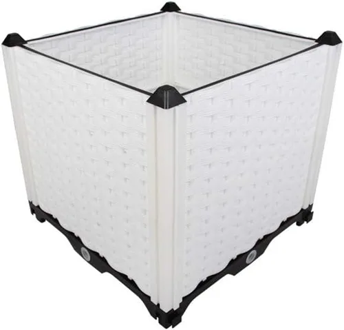 Miniatura 10 de Hershii Kits de cama elevada de jardín, contenedores rectangulares de plástico para plantas profundas, para interiores y exteriores, verduras, Blanco