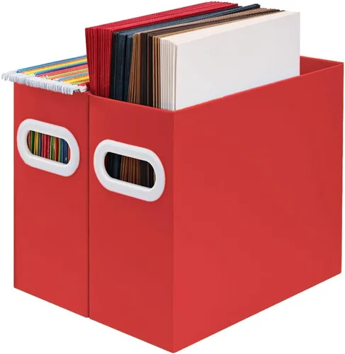 Miniatura 32 de Organizador de archivos colgante, organizador de carpetas de archivos de cartón para tamaño carta, caja de almacenamiento de documentos