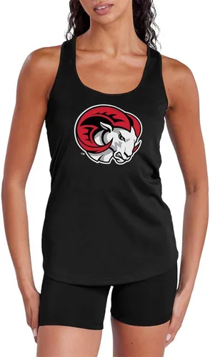 Miniatura 433 de Camiseta deportiva sin mangas oficial de NCAA Collegiate para mujer, con espalda cruzada, colección con logotipo primario