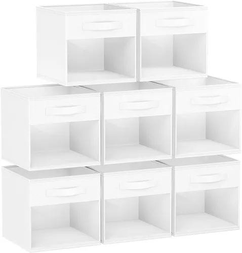 Miniatura 34 de DIMJ Cubo de almacenamiento, 6 paquetes de contenedores plegables con asas, contenedores de tela para organización, cubos organizadores