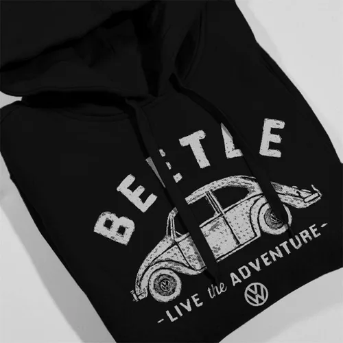 Miniatura 4 de Volkswagen Sudadera con capucha para hombre Beetle White Live The Adventure Retro Logo
