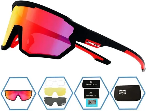 Miniatura 2 de Polarized Men Women Sports Sunglasses, UV400 Wrap-Around Cycling Baseball TR90 Eyewear for Fishing Driving Softball