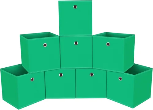 Miniatura 28 de Cubos de Almacenamiento Plegables Negros Contenedores, Cubos de Almacenamiento de Tela de 11 Pulgadas, Cajas de Almacenamiento de Tela, Cubos
