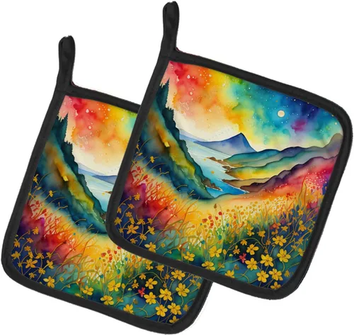 Miniatura 42 de Caroline's Treasures Juego de soportes para ollas de cocina coloridos de Asters, resistentes al calor, almohadillas calientes para cocinar, hornear