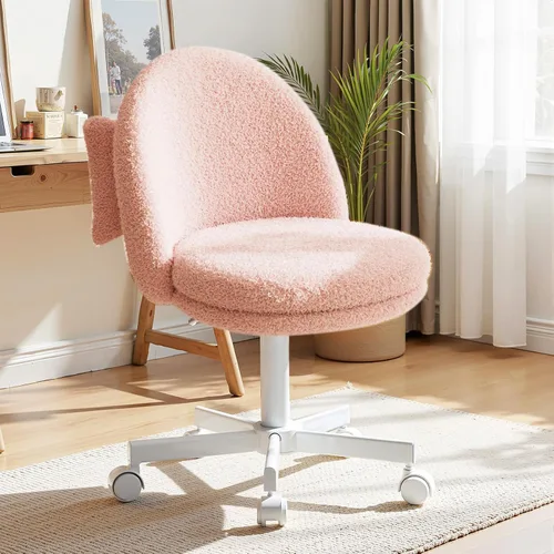 Miniatura 12 de GTRACING Silla de oficina alta de terciopelo con ruedas, sillas de tocador con respaldo, altura versátil: taburetes de oficina a bar, silla