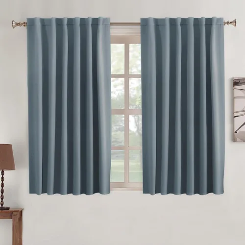 Miniatura 39 de Turquoize Cortinas Opacas para Tratamiento de Ventana con Trabillas Traseras para Sala de Estar/Dormitorio, Tratamientos de Ventana con Aislamiento