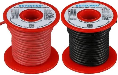 Miniatura 31 de BNTECHGO Carrete de alambre de silicona de calibre 16, rojo de 25 pies y negro, 25 pies, 2 cables separados, alambre de cobre estañado flexible