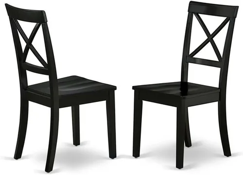 Miniatura 9 de East West Furniture BOC-MAH-W Boston - Sillas de comedor con respaldo cruzado de madera, juego de 2, caoba