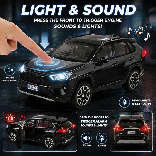Miniatura 2 de Modelo de coche compatible con 1/32 de aleación de juguete fundido a presión modelo coleccionable con luz y sonido vehículo de juguete para niños