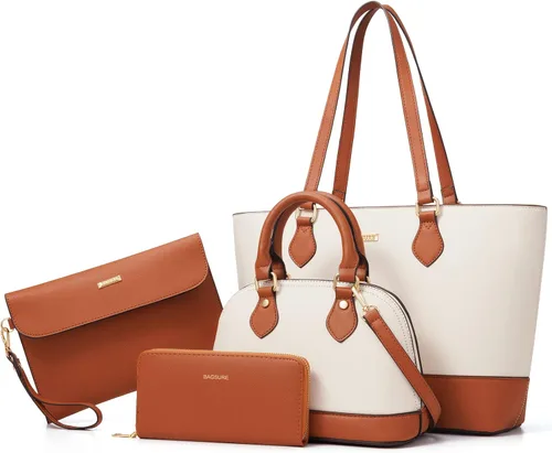 Miniatura 22 de 4 piezas de bolsos de moda para mujer, carteras, bolsos de hombro, bolsos de mano casuales, bolsos cruzados, juego de bolsos de regalo para damas
