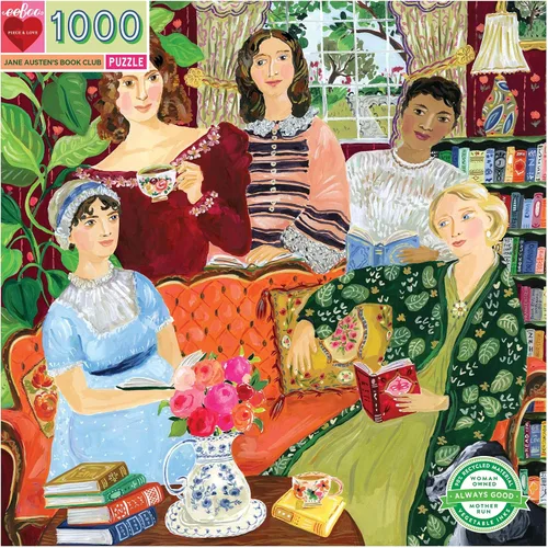 Miniatura 2 de eeBoo Rompecabezas de 1000 piezas para adultos del club de lectura de Jane Austen's Book Club, cuadrado de 23 x 23 pulgadas, fabricado con tablero