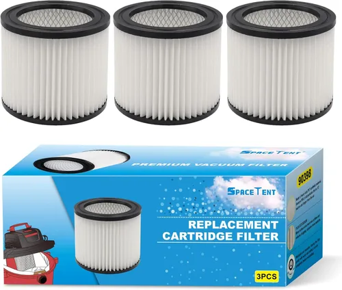 SpaceTent Paquete de 3 filtros de cartucho de repuesto 90398 Shop Vac para la mayoría de aspiradoras húmedas/secas de 1-4 galones y aspiradora