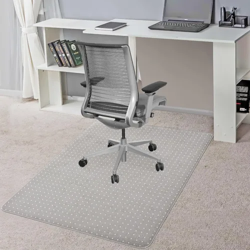 BesWin Tapete para silla de oficina, transparente para suelos alfombrados, tapete para silla de oficina de pelo bajo, tapete para silla de