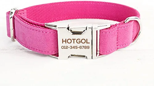 Miniatura 12 de Collares de perro personalizados con identificador de nombre grabado personalizado para mascotas para razas pequeñas medianas grandes (XS, azul)