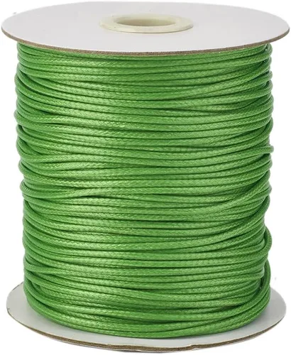 Miniatura 22 de Cheriswelry 90 yardas/rollo de 0.079 pulgadas, cordón encerado negro de poliéster coreano, joyería de cuentas, hilos para manualidades, cuerda