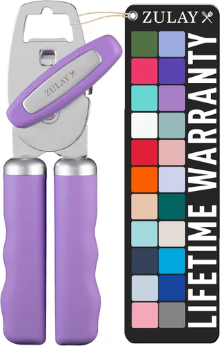 Miniatura 27 de Zulay Kitchen Abrelatas manual de acero inoxidable resistente con abridor de botellas, abrelatas manual a prueba de óxido con perilla giratoria