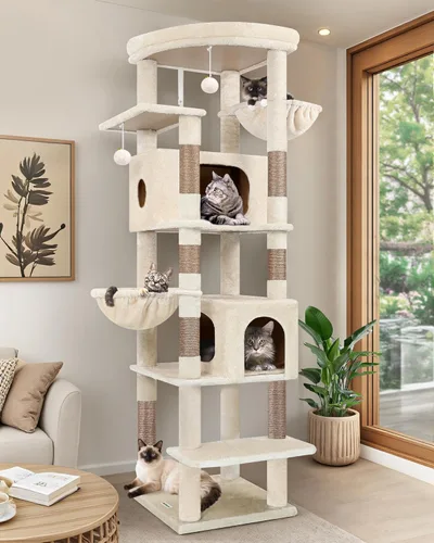 Globlazer Árbol para gatos resistente, torre resistente de 74 pulgadas para gatos grandes y adultos, árbol grande para gatos con 7 postes rascadores