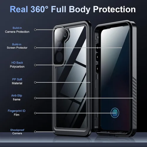 Miniatura 5 de Funda para Samsung Galaxy S23, Impermeable con Protector de Lente y Pantalla Incorporado [Cuerpo Completo Resistente a Golpes][Resistente a Caídas