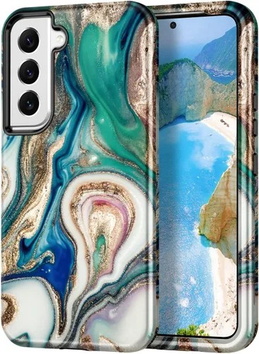 Miniatura 14 de Btscase Funda para Samsung Galaxy S22 Plus 5G, Patrón de Mármol 3 en 1 Resistente Uso Rudo a Prueba de Golpes Cuerpo Completo Rugosa PC Dura +