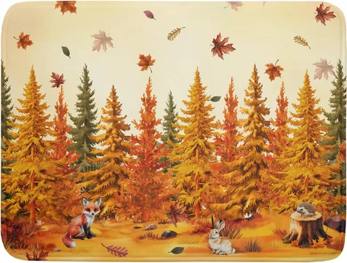 Miniatura 17 de Alfombrilla de secado de platos para encimera de cocina pequeña absorbente de café de otoño Alfombrilla de secado de microfibra de bosque de otoño