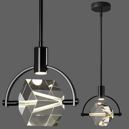 Lámpara colgante de techo para isla de cocina, moderna mini luz colgante LED integrada, lámpara colgante de cristal en negro, dormitorio, comedor,