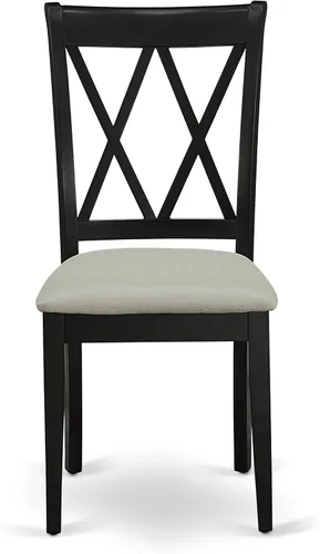 Miniatura 8 de East West Furniture DLCL5-BLK-C - Juego de mesa de comedor de 5 piezas, incluye una mesa de comedor redonda con gotas y 4 sillas tapizadas de tela