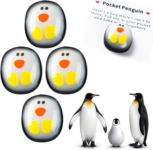 4 piezas Un pequeño abrazo de pingüino, mini lindo pingüino de bolsillo, abrazo de pingüino, decoración de animales, juguete para aliviar el estrés,
