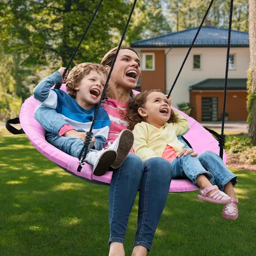 Miniatura 6 de Trekassy Columpio de árbol de platillo de 700 libras de 40 pulgadas para niños y adultos, textileno al aire libre con 2 correas para colgar