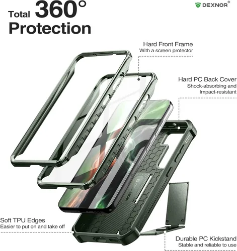 Miniatura 6 de Dexnor Funda de cuerpo completo para Samsung Galaxy S23 Plus 5G/6.6 pulgadas, marco frontal extra, protección de grado militar, protector