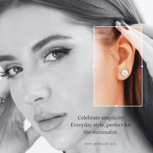 Miniatura 6 de Aretes de diamantes de moissanita de oro blanco de 14 quilates para hombres y mujeres, aretes de diamante de imitación de oro sólido para hombres