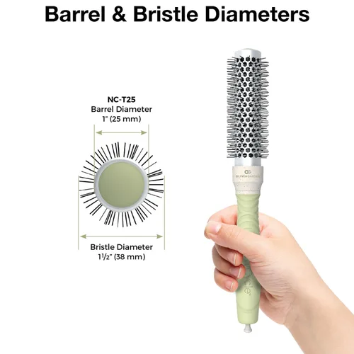 Miniatura 2 de Olivia Garden NewCycle Round Thermal Hair Brush (not Electrical) with Ceramic Barrel, Ionic Technology and Made from 100% Recycled