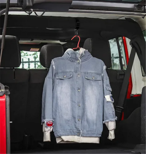 Miniatura 4 de YOCTM Percha enrollable para colgar abrigos, gancho para ropa compatible con Jeep Wrangler JL JT TJ JK JLU Sports Sahara Freedom Rubicon X
