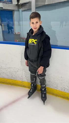 Miniatura 6 de Patines de hielo Nattork ajustables en 4 tallas para niños, niñas, divertidos patines de hielo para principiantes para exterior, protección dura