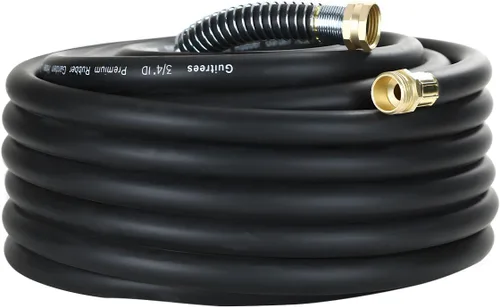 Miniatura 41 de Guitrees Leader Manguera de jardín de 15 pies x 5/8 pulgadas, manguera de agua corta resistente, accesorios macho a hembra, trenzado de cinco capas
