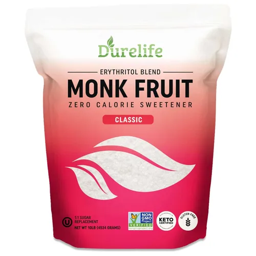 Miniatura 12 de DureLife Edulcorante de Fruta del Monje, Clásico - Sustituto del Azúcar Blanco, Compatible con Dieta Keto, Reemplazo de Azúcar 1:1, Cero Calorías