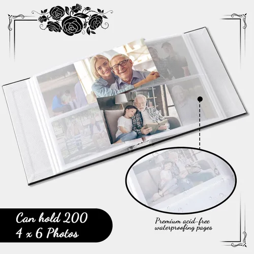 Miniatura 6 de ReliThick Cardinal - Álbum de fotos funerario de 4 x 6 pulgadas, 200 páginas en blanco, álbum de recuerdos de cuero, álbum de recortes para servicio