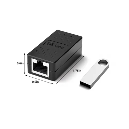 Miniatura 7 de Dingsun Acoplador RJ45, extensor Ethernet hembra a hembra, acoplador Ethernet para Cat7, Cat6, Cat5, Cat5 (1 paquete, negro)