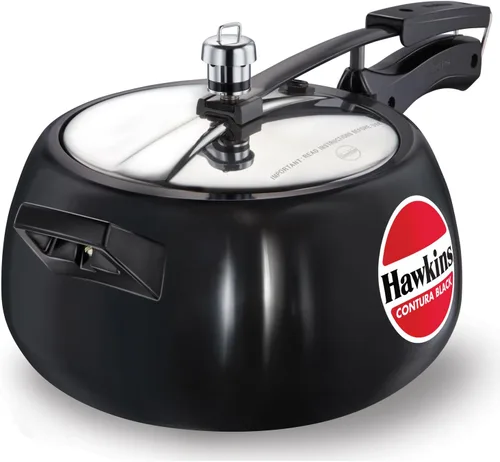 Miniatura 13 de Hawkins Olla de presión Contura de 3 litros, color negro, con tapa interior anodizada dura, modelo Handi, color negro (CB30)